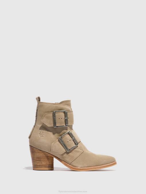 Buckle Ankle Boots ARIA827 Fly London Women SUEDE CREME 0JLR240