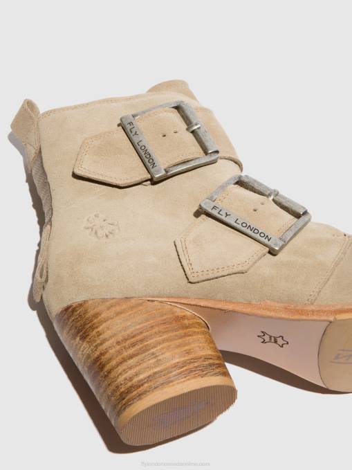 Buckle Ankle Boots ARIA827 Fly London Women SUEDE CREME 0JLR240