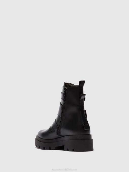 Buckle Ankle Boots JEDA817 Fly London Women NAPPA BLACK 0JLR241
