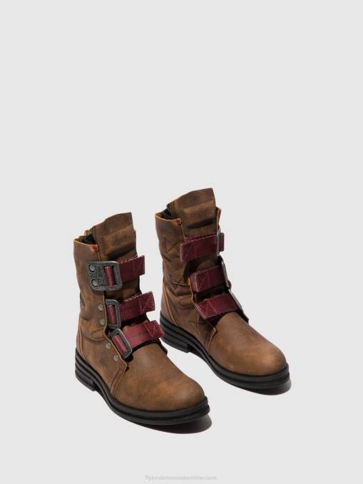 Buckle Ankle Boots KIFF682 Fly London Women BROWN 0JLR157