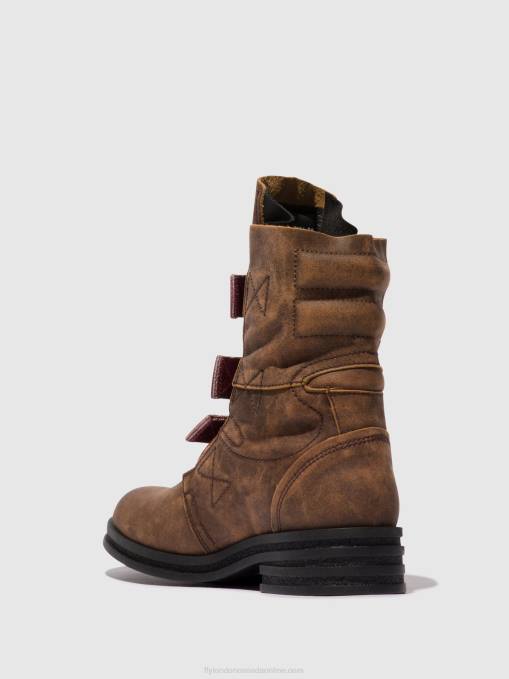 Buckle Ankle Boots KIFF682 Fly London Women BROWN 0JLR157