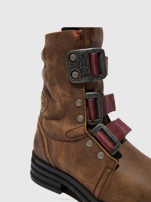 Buckle Ankle Boots KIFF682 Fly London Women BROWN 0JLR157