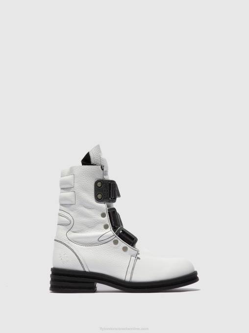 Buckle Ankle Boots KIFF682 Fly London Women RIO WHITE 0JLR239