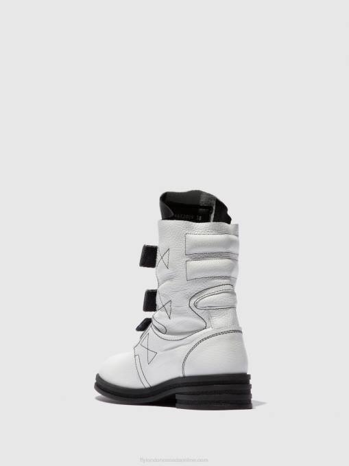 Buckle Ankle Boots KIFF682 Fly London Women RIO WHITE 0JLR239