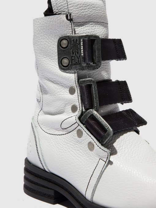 Buckle Ankle Boots KIFF682 Fly London Women RIO WHITE 0JLR239