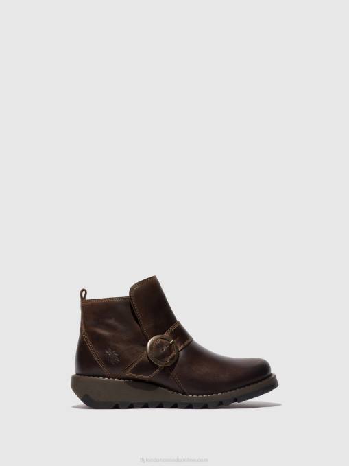 Buckle Ankle Boots SIAS812 Fly London Women DK. BROWN 0JLR158
