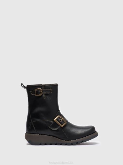 Buckle Ankle Boots SINO525 Fly London Women BLACK 0JLR282