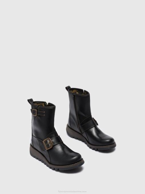 Buckle Ankle Boots SINO525 Fly London Women BLACK 0JLR282