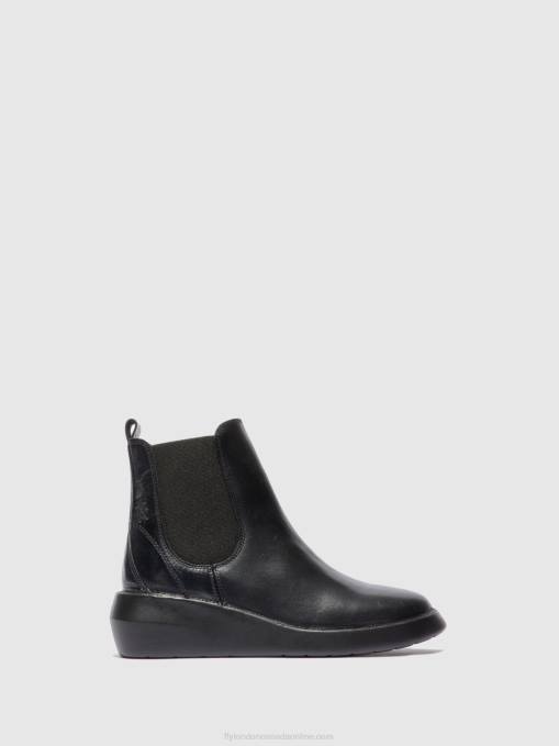 Chelsea Ankle Boots BETY502 Fly London Women RUG BLACK 0JLR232