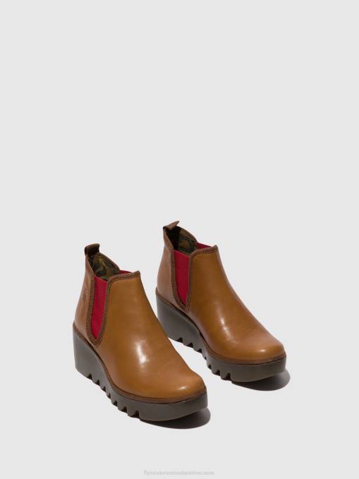 Chelsea Ankle Boots BYNE349 Fly London Women CUOIO (RED ELASTIC) 0JLR152