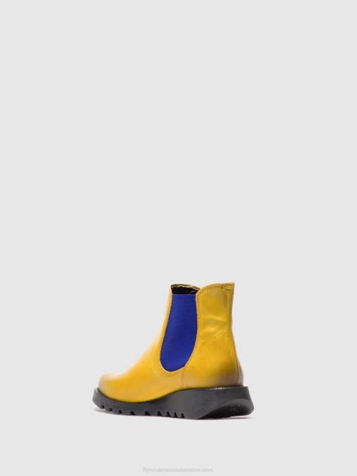 Chelsea Ankle Boots Fly London Women SALV RUG MUSTARD (BLUE ELASTIC) 0JLR178
