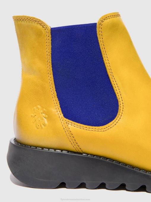 Chelsea Ankle Boots Fly London Women SALV RUG MUSTARD (BLUE ELASTIC) 0JLR178