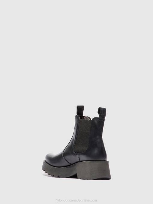Chelsea Ankle Boots MEDI789 Fly London Women RUG BLACK 0JLR221