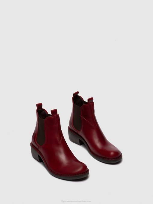Chelsea Ankle Boots MEME030 Fly London Women RUG RED 0JLR256