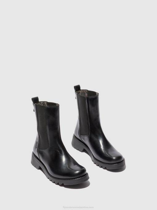 Chelsea Ankle Boots REIN795 Fly London Women RUG BLACK(ALL BLACK) 0JLR220