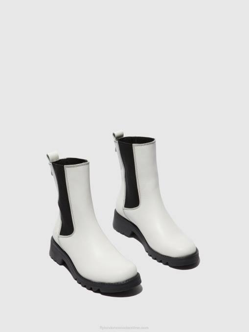 Chelsea Ankle Boots REIN795 Fly London Women RUG OFFWHITE (BLACK) 0JLR217