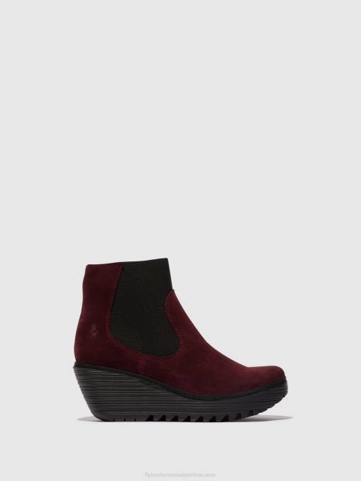 Chelsea Ankle Boots YADE398 Fly London Women OIL SUEDE WINE 0JLR1