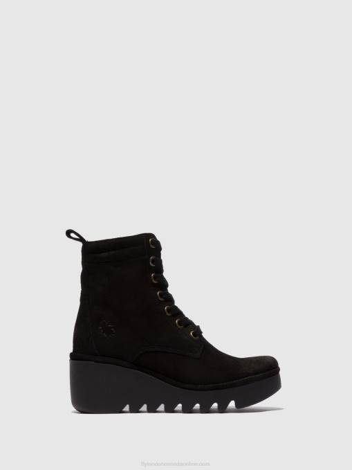 Lace-up Ankle Boots BIAZ329 Fly London Women OILSUEDE BLACK 0JLR211