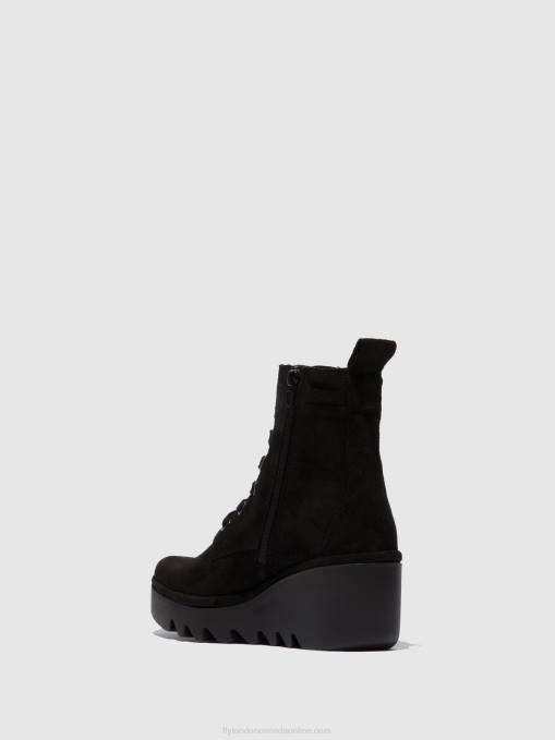Lace-up Ankle Boots BIAZ329 Fly London Women OILSUEDE BLACK 0JLR211