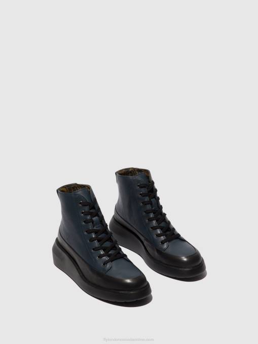 Lace-up Ankle Boots BOZE515 Fly London Women BLACK/NAVY 0JLR106