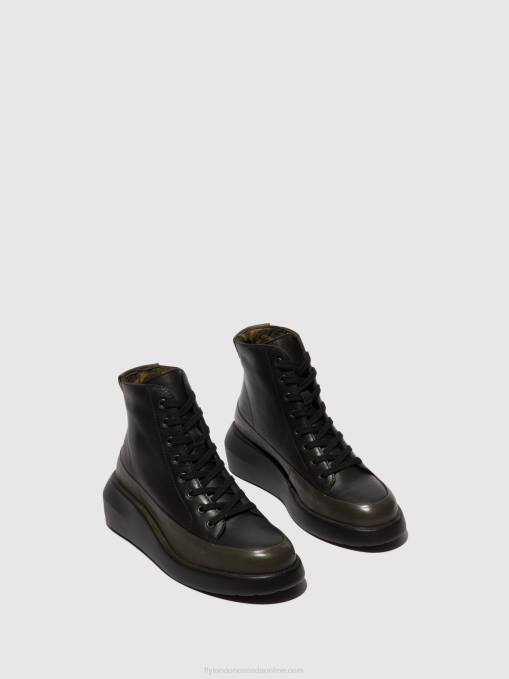 Lace-up Ankle Boots BOZE515 Fly London Women DK.GREEN/BLACK 0JLR107