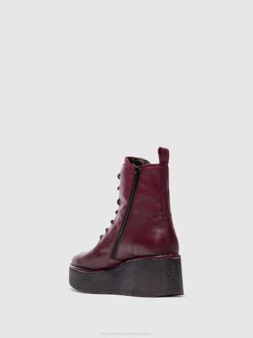 Lace-up Ankle Boots HEPE239 Fly London Women VERONA WINE 0JLR201