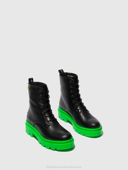Lace-up Ankle Boots JACY881 Fly London Women NAUSICA BLACK (GREEN SOLE) 0JLR162