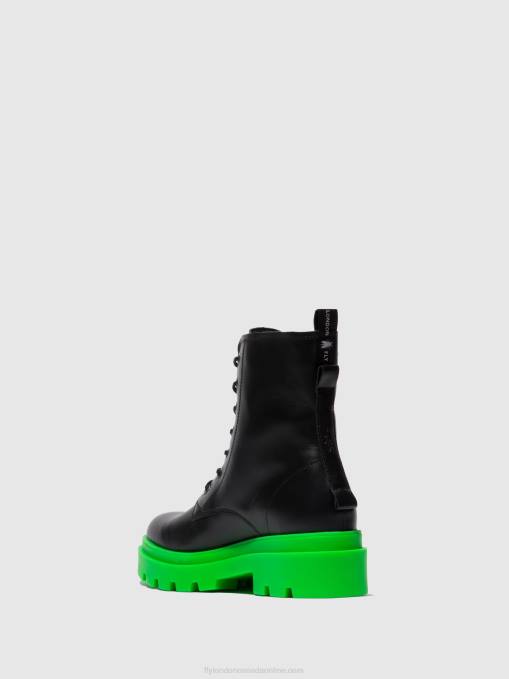 Lace-up Ankle Boots JACY881 Fly London Women NAUSICA BLACK (GREEN SOLE) 0JLR162