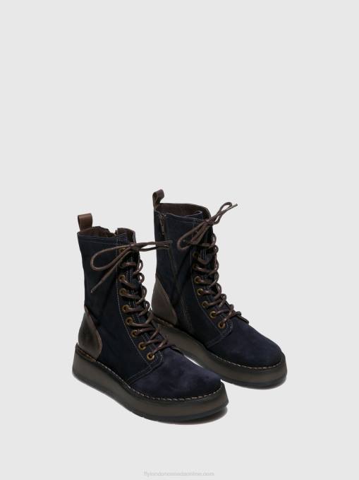 Lace-up Ankle Boots RAMI043 Fly London Women OILSUEDE/RUG NAVY/DK.BROWN 0JLR258