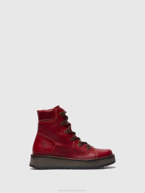 Lace-up Ankle Boots ROXY094 Fly London Women RED 0JLR90