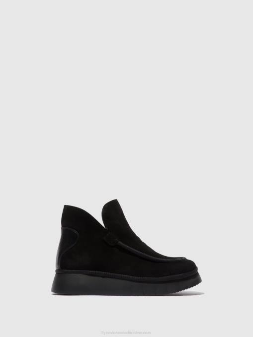 Round Toe Ankle Boots COZE348 Fly London Women BLACK 0JLR82
