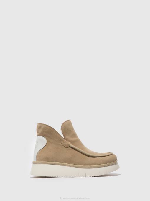 Round Toe Ankle Boots COZE348 Fly London Women SUEDE/RUG CREME 0JLR168