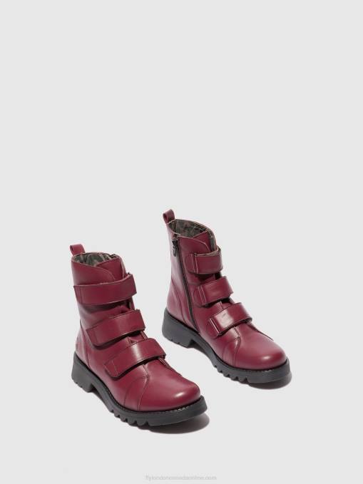 Velcro Ankle Boots RACH790 Fly London Women LEATHER WINE(BLACK) 0JLR191