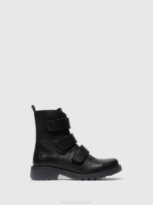 Velcro Ankle Boots RACH790 Fly London Women RIO BLACK 0JLR189