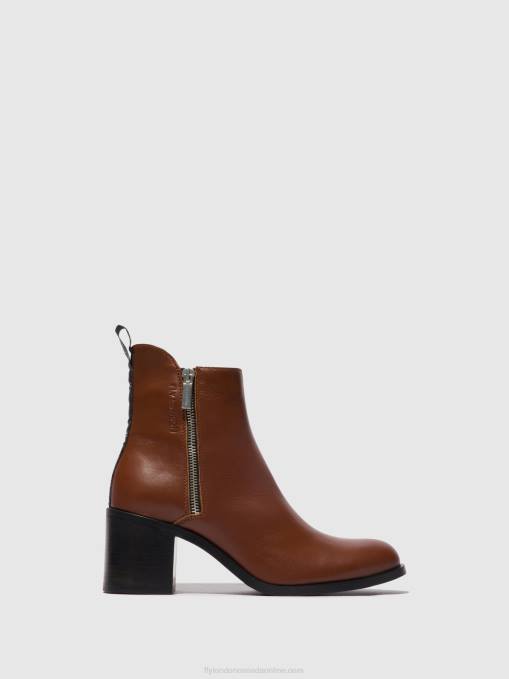 Zip Up Ankle Boots ADER912 Fly London Women COGNAC 0JLR79