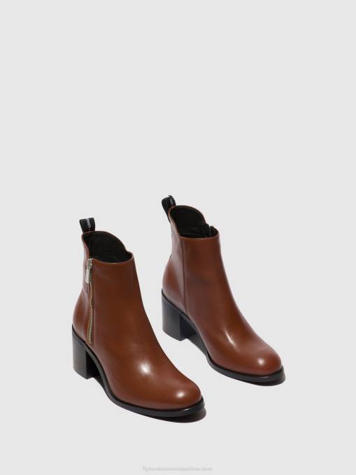 Zip Up Ankle Boots ADER912 Fly London Women COGNAC 0JLR79