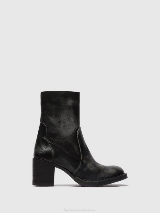 Zip Up Ankle Boots BECY097 Fly London Women ANTHRACITE 0JLR69