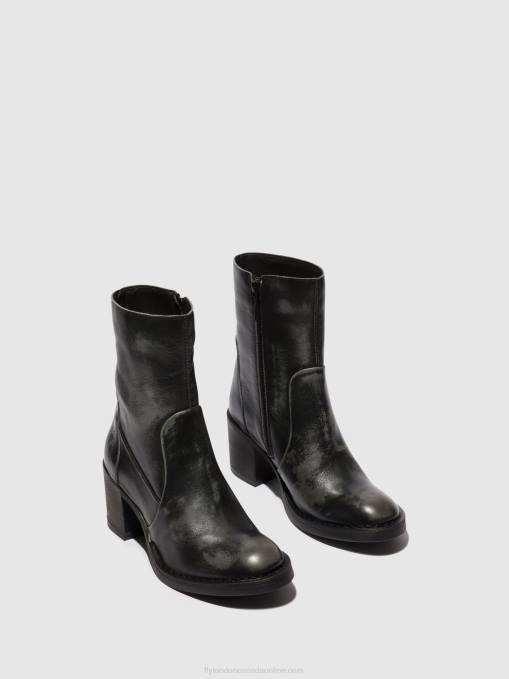 Zip Up Ankle Boots BECY097 Fly London Women ANTHRACITE 0JLR69