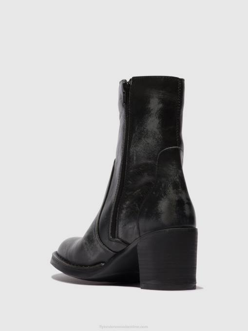 Zip Up Ankle Boots BECY097 Fly London Women ANTHRACITE 0JLR69