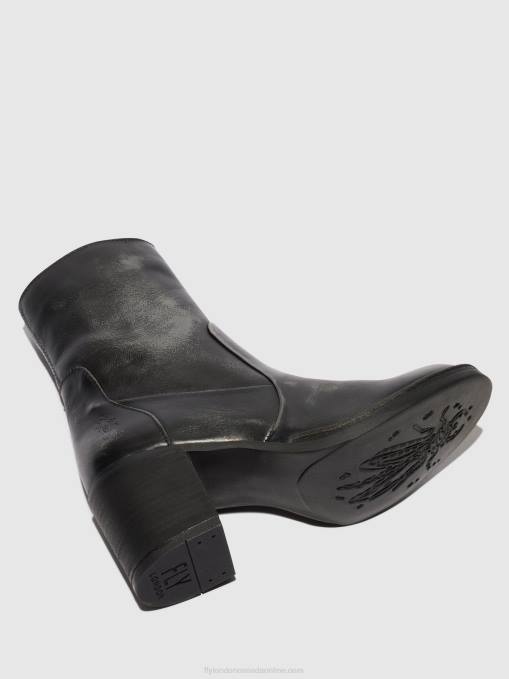 Zip Up Ankle Boots BECY097 Fly London Women ANTHRACITE 0JLR69