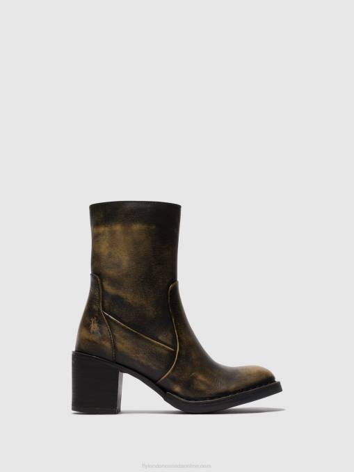 Zip Up Ankle Boots BECY097 Fly London Women OLIVE 0JLR67
