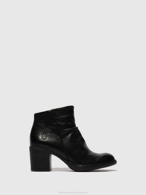 Zip Up Ankle Boots BELL061 Fly London Women VERONA BLACK 0JLR185