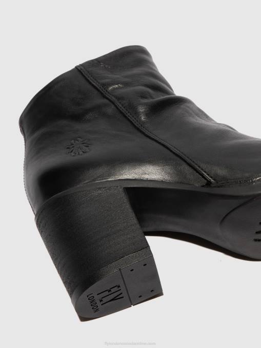 Zip Up Ankle Boots BELL061 Fly London Women VERONA BLACK 0JLR185