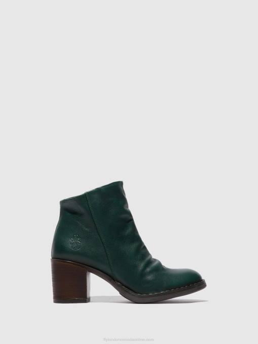Zip Up Ankle Boots BELL061 Fly London Women VERONA GREEN FOREST 0JLR186