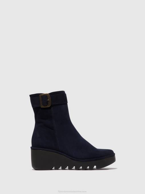 Zip Up Ankle Boots BEPP396 Fly London Women NAVY 0JLR65