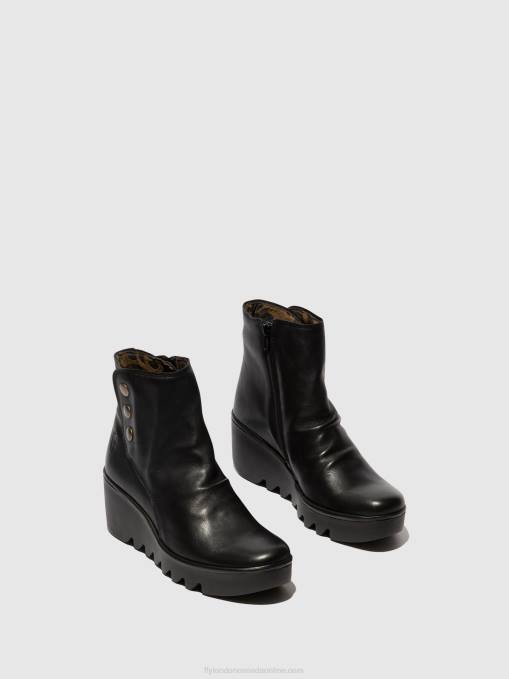 Zip Up Ankle Boots BROM344 Fly London Women BLACK 0JLR66
