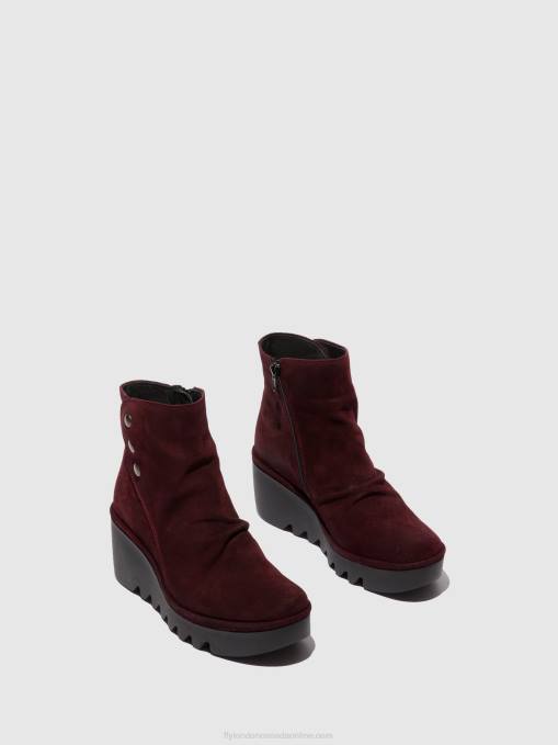 Zip Up Ankle Boots BROM344 Fly London Women OILSUEDE WINE 0JLR181