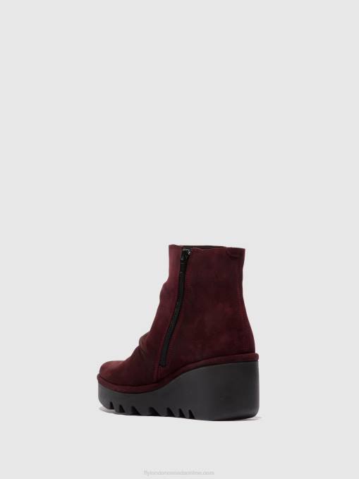 Zip Up Ankle Boots BROM344 Fly London Women OILSUEDE WINE 0JLR181