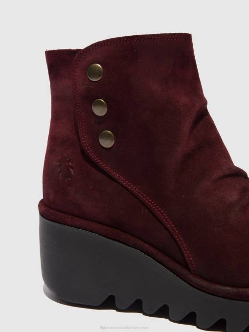Zip Up Ankle Boots BROM344 Fly London Women OILSUEDE WINE 0JLR181