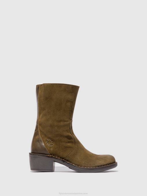 Zip Up Ankle Boots MANE073 Fly London Women OILSUEDE/RUG SLUDGE/OLIVE 0JLR180